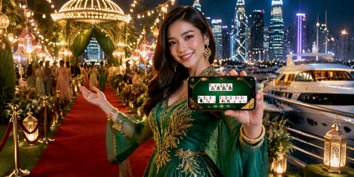 Promosi Hari Raya untuk pemain badminton dengan tema berwarna cerah