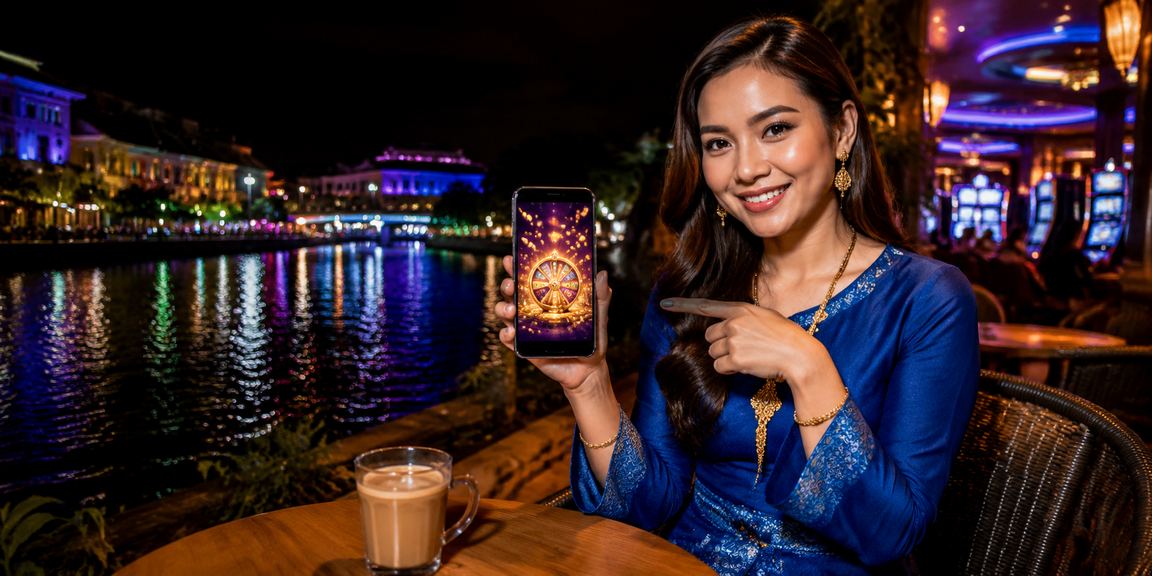 Pengguna wanita Melaka menggunakan telefon bimbit untuk log masuk kasino as126 dengan selesa